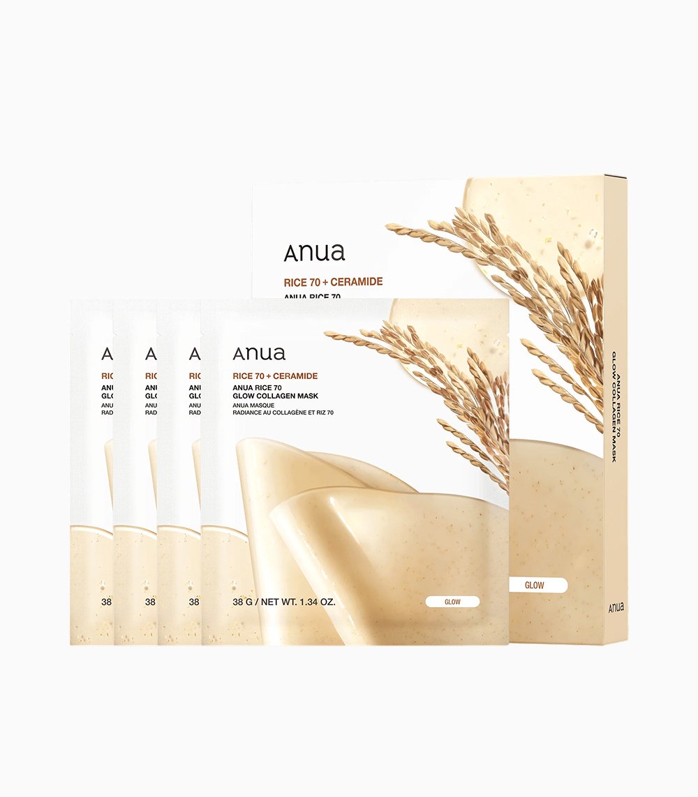 ANUA RICE 70 GLOW COLLAGEN MASK 38g (1EA)_4SET